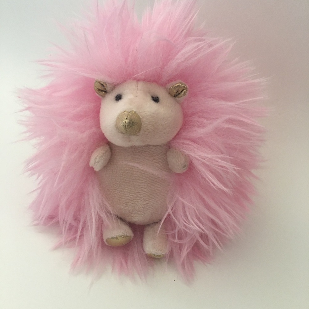Plush Pink Faux Fur Hedgehog Small Plush Toy